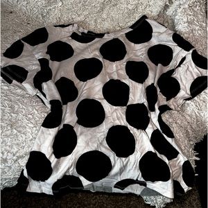 Polka Dot Cropped Wide T-Shirt